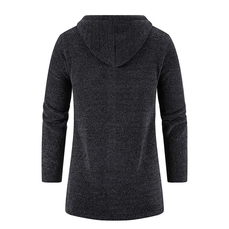 Men's medium length loose large size sweater coat knit cardigan men's top_voghion.com