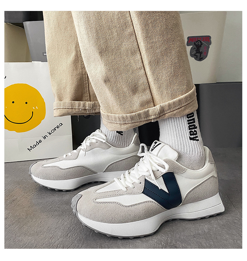 2023 primavera nova cintura pequena forrest gump sapatos masculinos estilo coreano na moda guarda-chuva pano esportes sapatos casuais masculinos de uma peça grátis_voghion.com