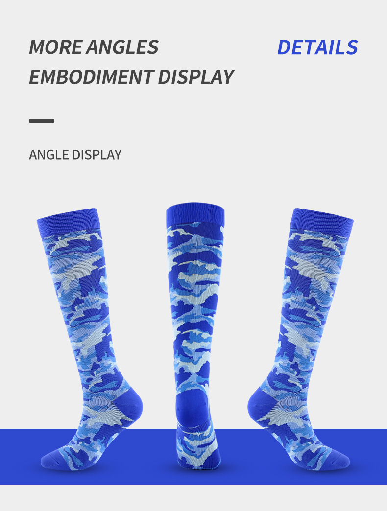 Sokken, leggings voor buitensporten, druksokken, camouflage, gestreepte compressiesokken, casual sportsokken, halfhoge kuitsokken, directe verkoop in de fabriek_voghion.com