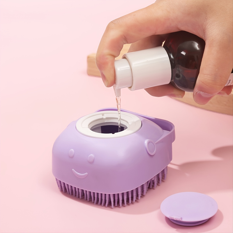 1 stuk shampooborstel voor honden en katten - Zachte siliconen borstelharen voor diepe reiniging en massage, bevordert een gezonde vacht en huid_voghion.com