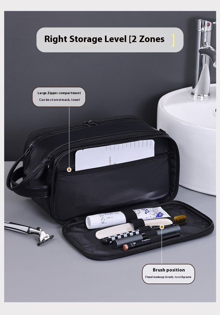 New product: Three opening multifunctional PU men's grooming large capacity high-end makeup bag, cosmetic storage bag_voghion.com
