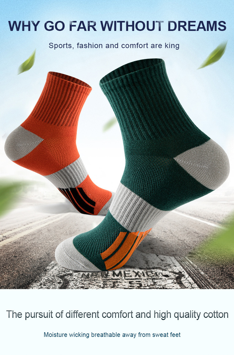 Basketball-Socken aus Baumwolle, mittellang, schweißabsorbierend und desodorierend, professionelle Laufsocken mit hohem Schaft, farblich passende Herrensocken_voghion.com