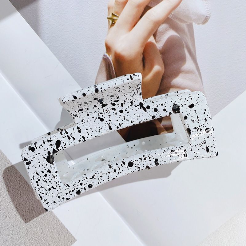 Koreanischer All-Match-Blogger-Stil, kalter Stil, schwarz-weiße Tintenspritzer-Haarspange, geometrische Textur, Temperament, Hai-Haarspange für Frauen_voghion.com