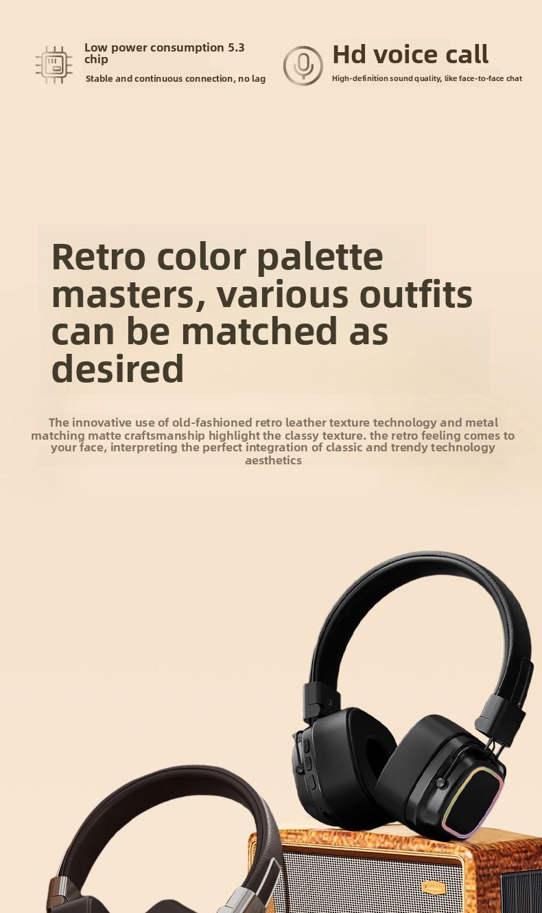 Head-mounted Trendy 5.3 Wireless Bluetooth Luminous Headphones HIFI Heavy Bass Universal For Mobile Phones And Computers_voghion.com