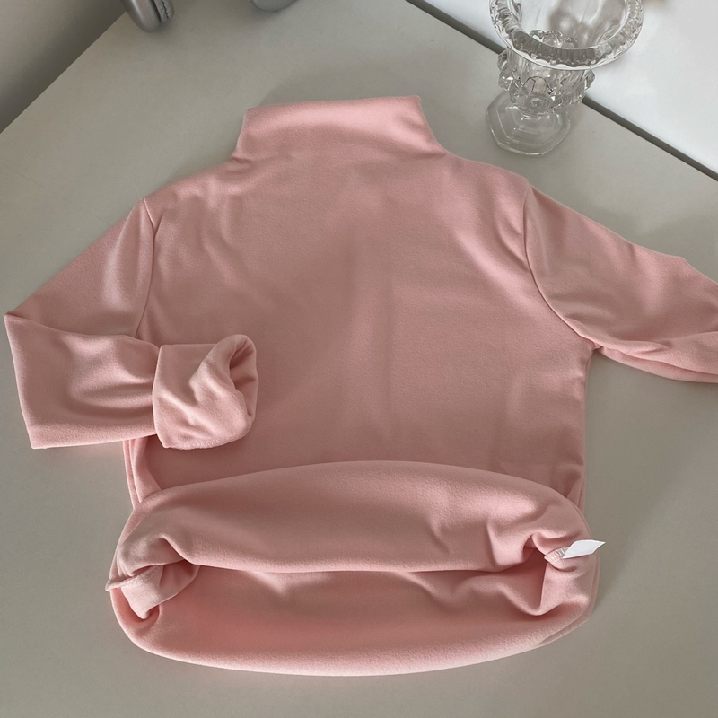 Maglietta termica a maniche lunghe con collo alto – Fodera in pile spazzolato su entrambi i lati per un calore estremo (M-XXL, misto poliestere-spandex)_voghion.com