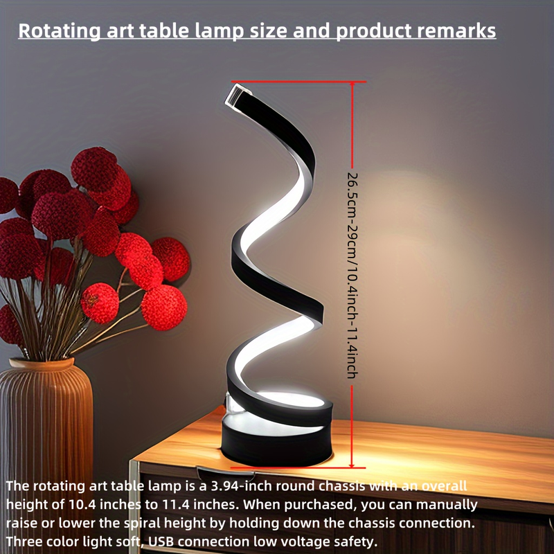 Spiral RYYD 1pc tafellamp, voor slaapkamer, kantoor, nachtkastje, boekenplank, woonkamer, woondecoratie, lamp, lamp, lamp,_voghion.com
