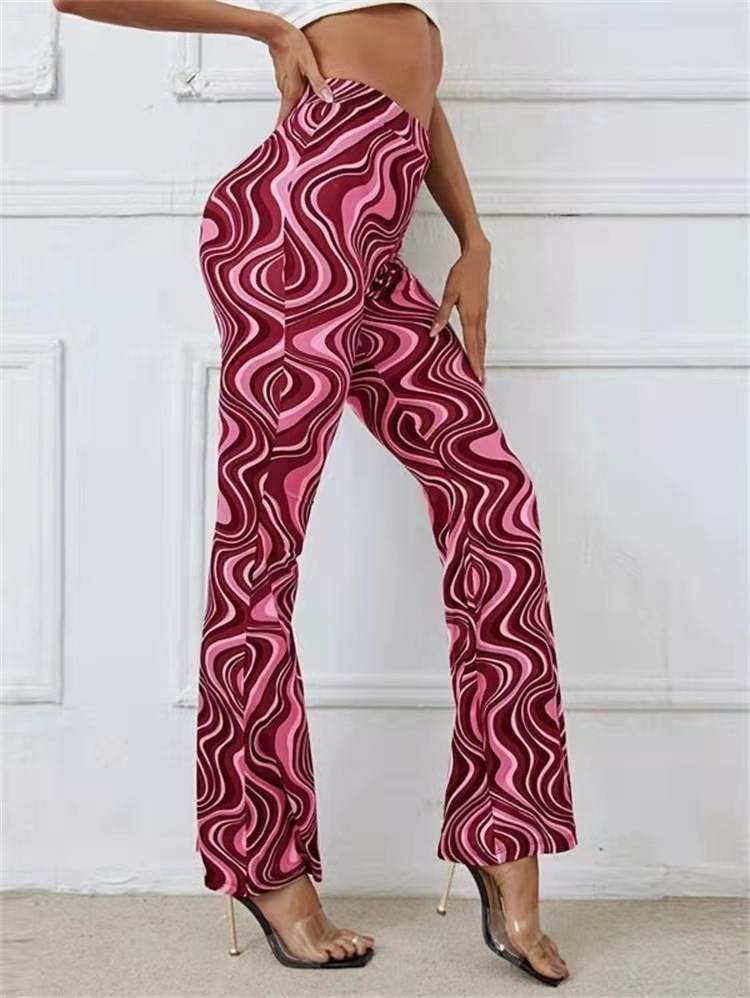 Women's water ripple yoga casual pants flared pants spring and summer_voghion.com