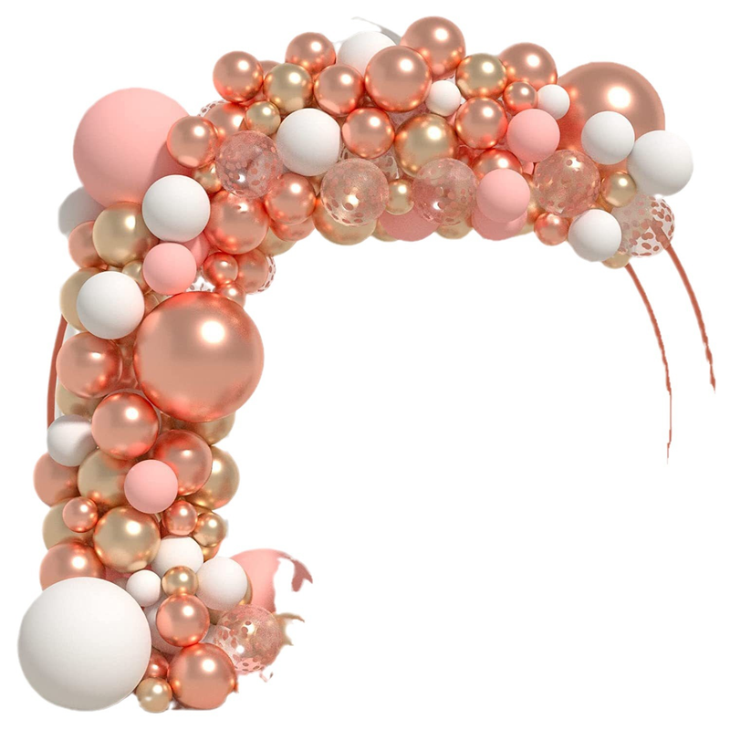 Gül Altın Pembe Line up Balon Dekorasyon Seti Doğum Günü Partisi çocuk Kutlama Düğün Dekorasyon Balon Zincir Paketi_voghion.com