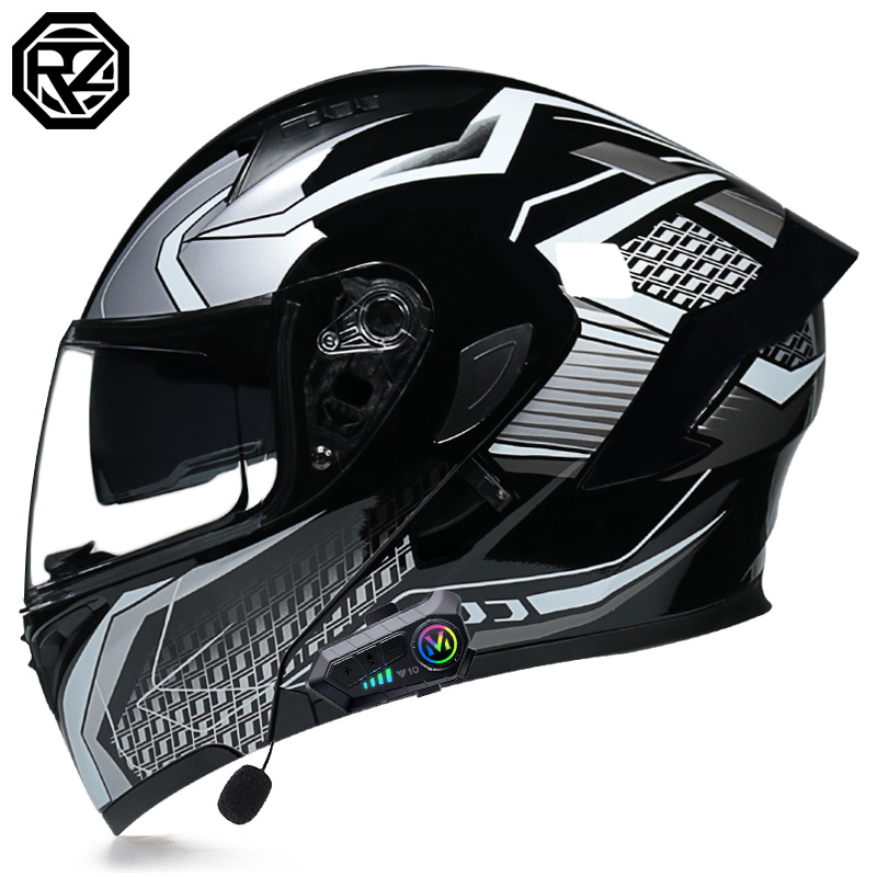 Acessórios e peças para motocicletas capacetes elétricos para motocicletas masculinas e femininas personalizados com bateria para capacete completo Bluetooth para motocicleta_voghion.com