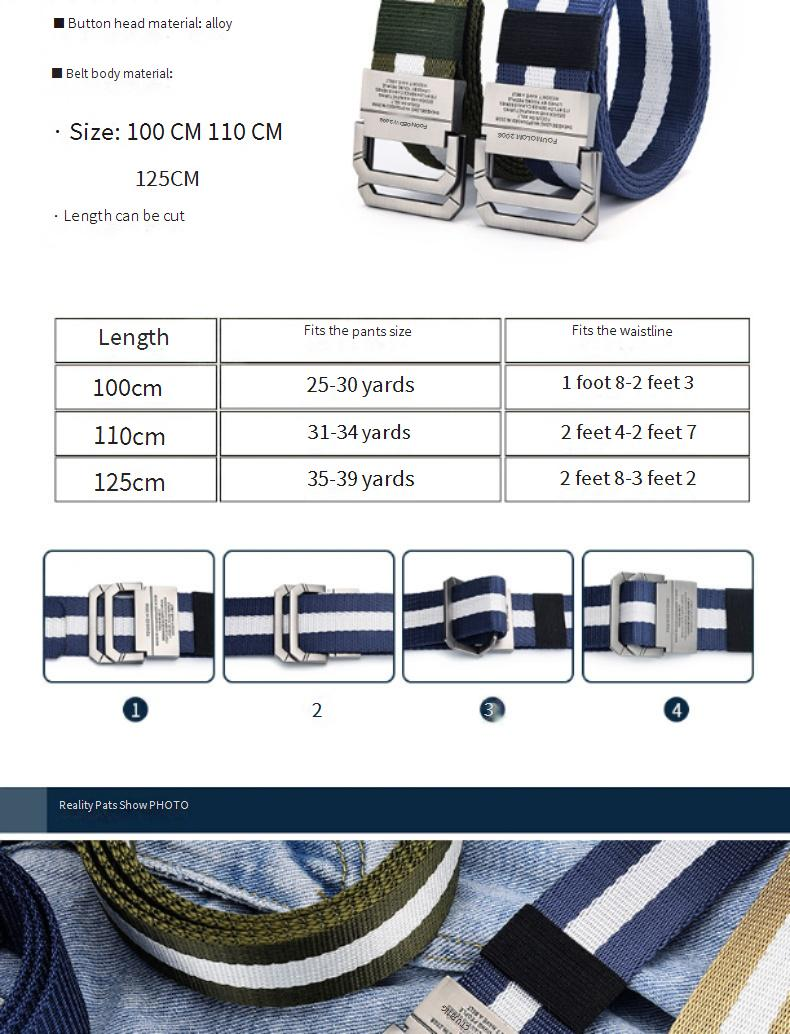 Men's & Women's Canvas Belt - Double Ring Alloy Buckle (Adjustable Unisex Design For Casual Workwear & Outdoor - Trendy & Durable)_voghion.com