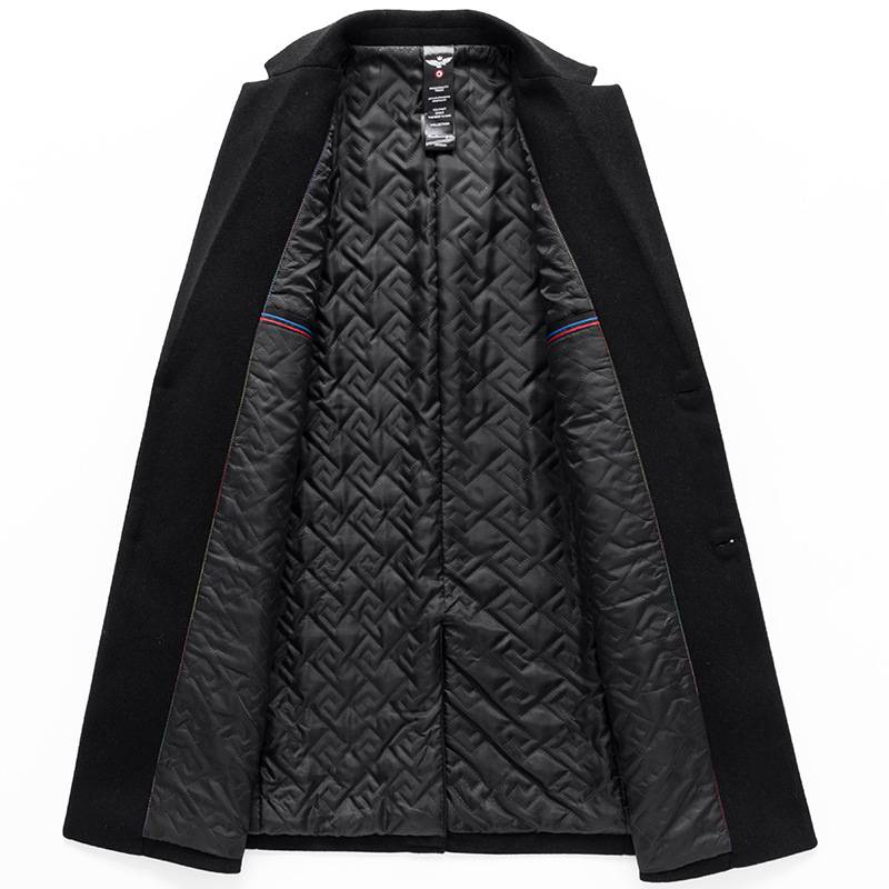 Men's Wool Blend Overcoat - Mid-Length Single-Breasted Peacoat For Business Casual & Winter Wear_voghion.com