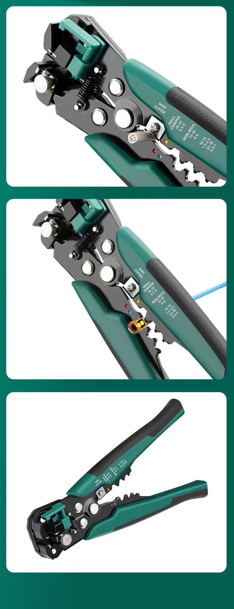 Professional Automatic Wire Stripper Cutter Crimper Tool For Electricians - Multi-Function Fiber Optic Cable Stripper With High Carbon Steel Blades_voghion.com