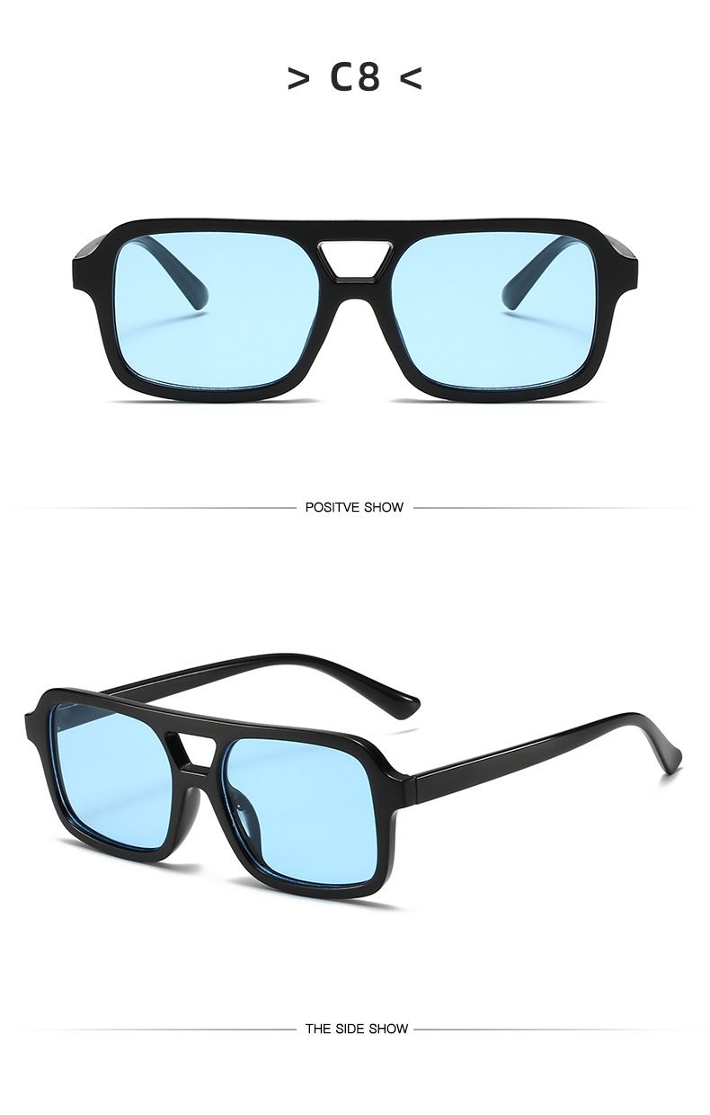 Barre parallele europee e americane Occhiali da sole versatili Occhiali da sole retrò alla moda per esterni Rete rossa Stessi occhiali per PC con budino di tofu per pendolari_voghion.com