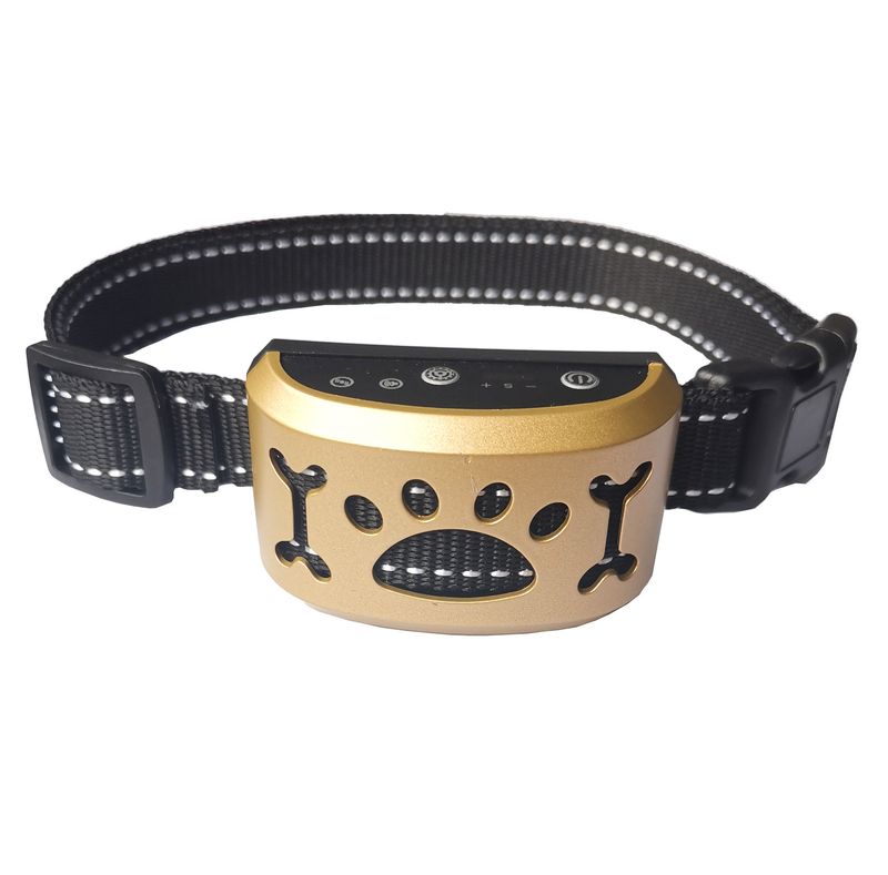 Intelligente Vibration + Elektroschock Hundetrainingsgerät Bellstopper Wiederaufladbares wasserdichtes Halsband_voghion.com