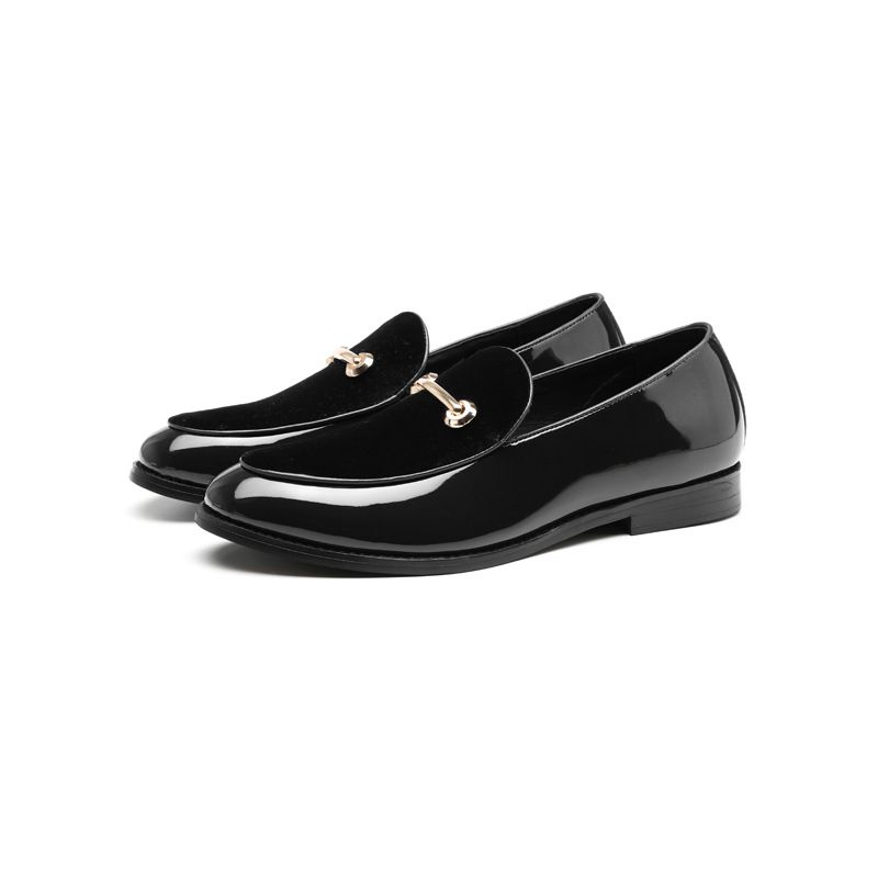 Lefu Schuhe für Frühling und Herbst Neue Bean Lack Casual Lederschuhe, Herrenstil_voghion.com