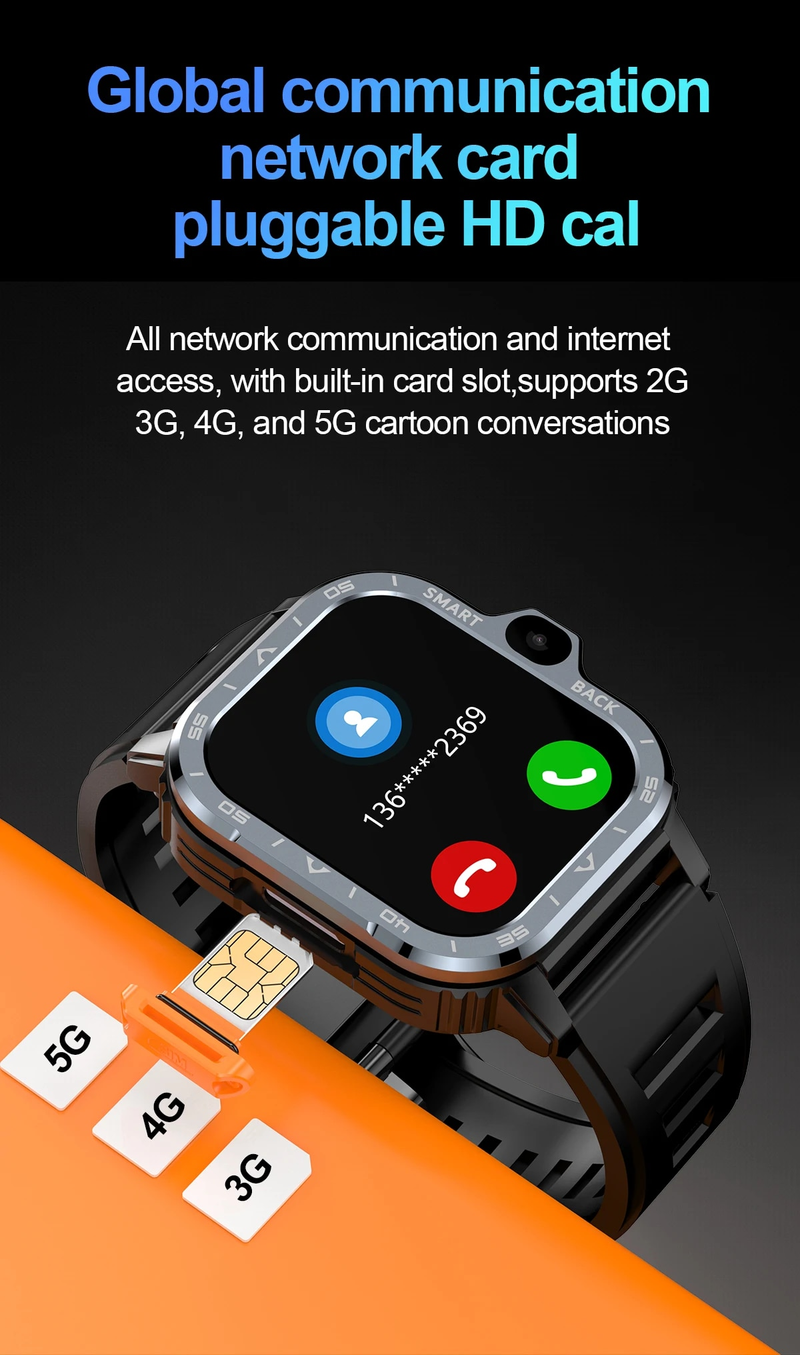 Valdus PGD Android Smart Watch Herren GPS 16G/64G ROM-Speicher HD Dual-Kamera NFC 2G 4G SIM-Karte WIFI Kabelloses schnelles Internet_voghion.com