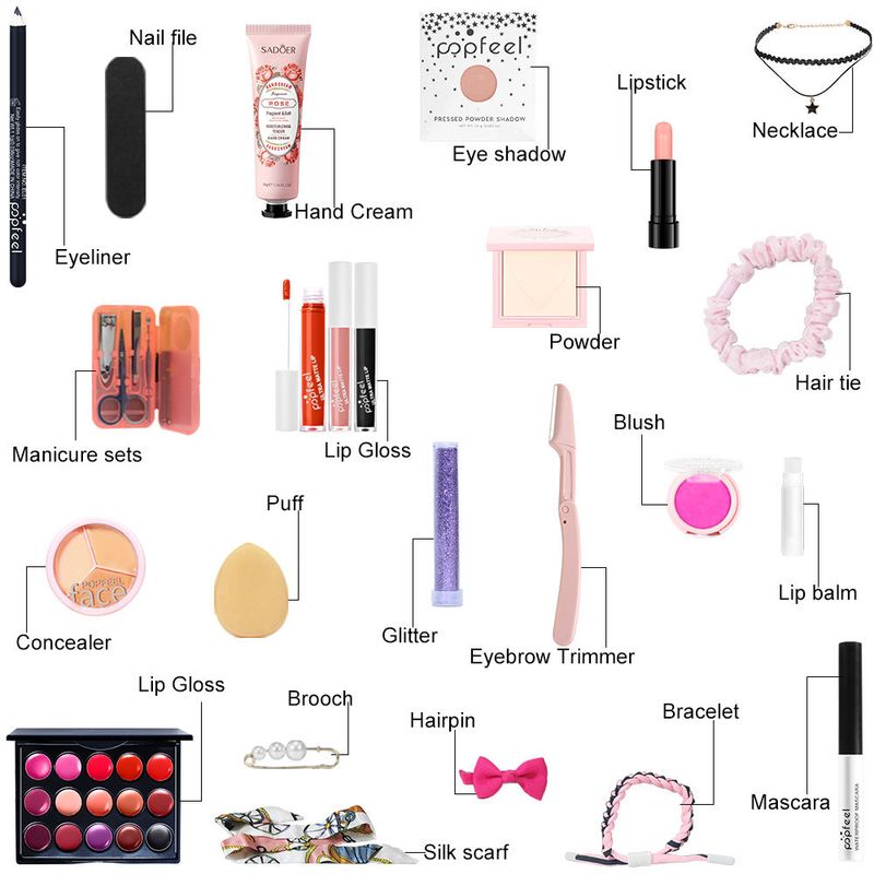 Set di trucco Matita per sopracciglia Lucidalabbra Rossetto Ombretto Fondotinta Cosmetici combinati_voghion.com