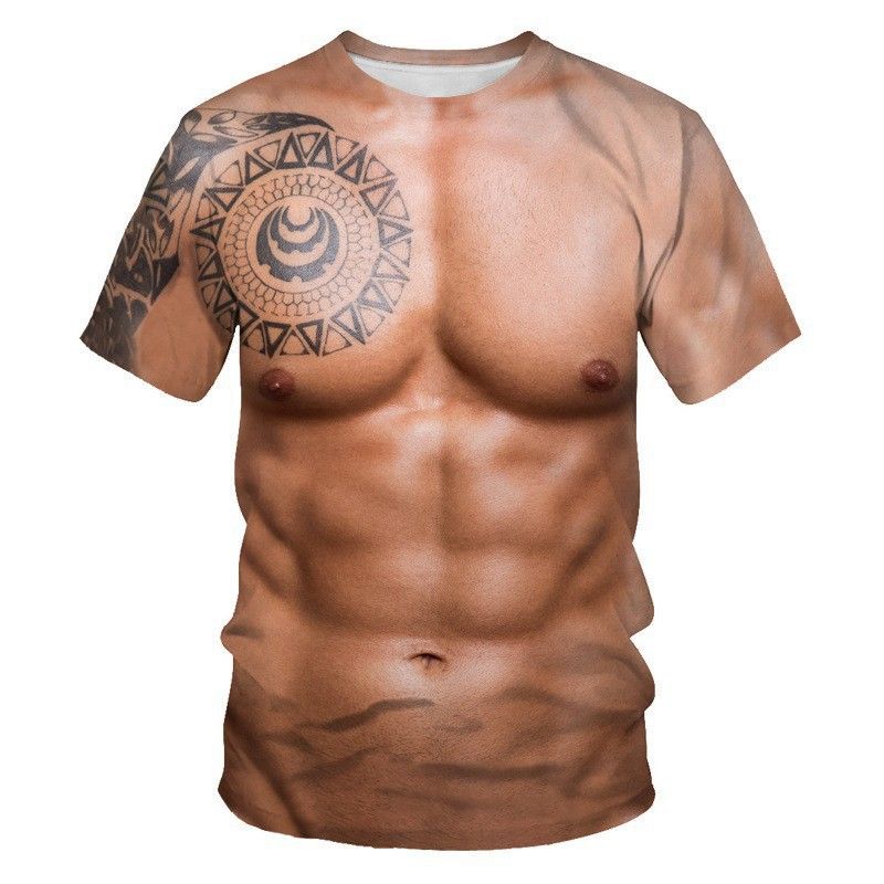 20253d Digital Printed Muscle Funny T-Shirt_voghion.com
