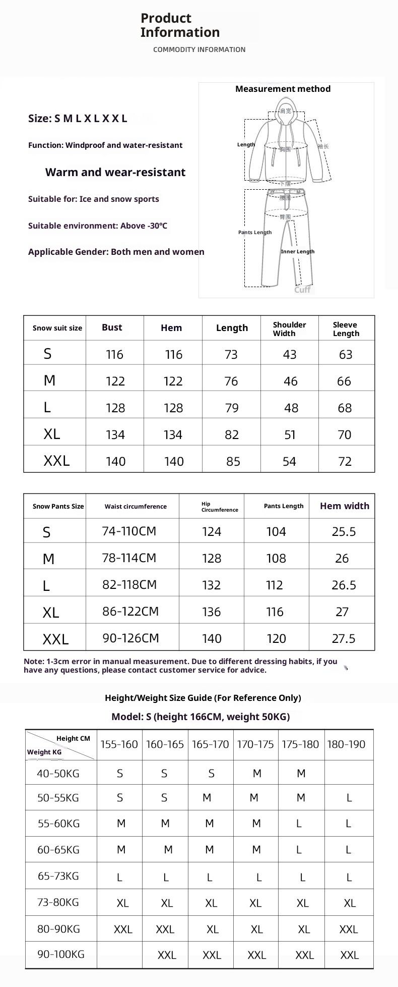 001 Ski Suit Double Board Snowboard Skiing Outdoor Fat Plus Size Men And Women Same Style_voghion.com