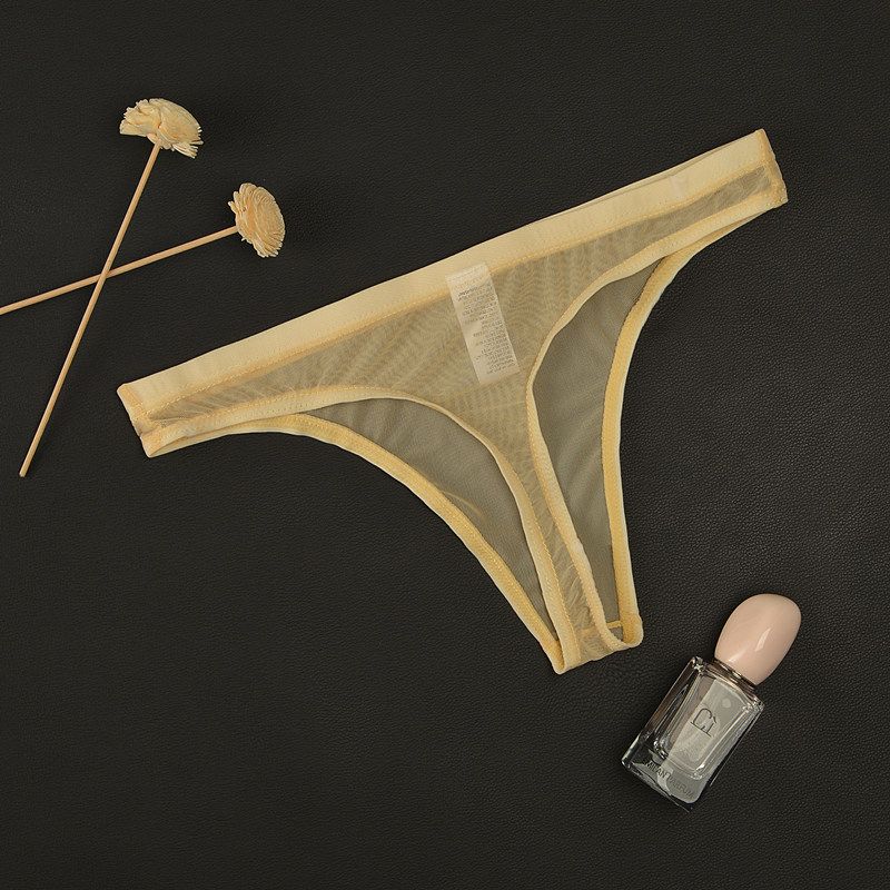 Junye Men's Ultra Thin Mesh Transparent Pouch Free Thong Soft Breathable Sexy Unisex Underwear_voghion.com