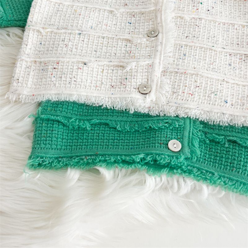 Completo gonna lavorato a maglia per ragazze in stile coreano, cardigan con maglione per bambine, due pezzi, completo gonna maglione ossigeno_voghion.com
