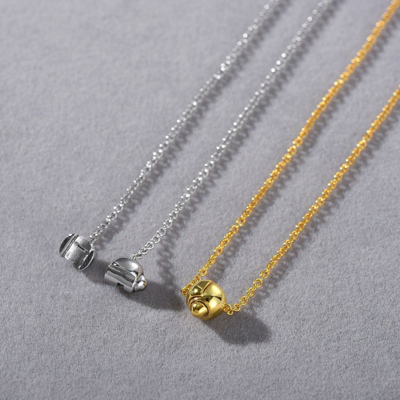 Minimalistische geometrische sleutelhanger voor damessieraden - elegante gelaagde ketting voor dagelijks gebruik in goud en zilver. Niche-ketting_voghion.com