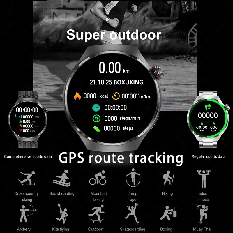 2023 GPS za Huawei Xiaomi NFC pametni sat muški sat 4 Pro AMOLED HD ekran otkucaja srca Bluetooth poziv IP68 vodootporan pametni sat_voghion.com