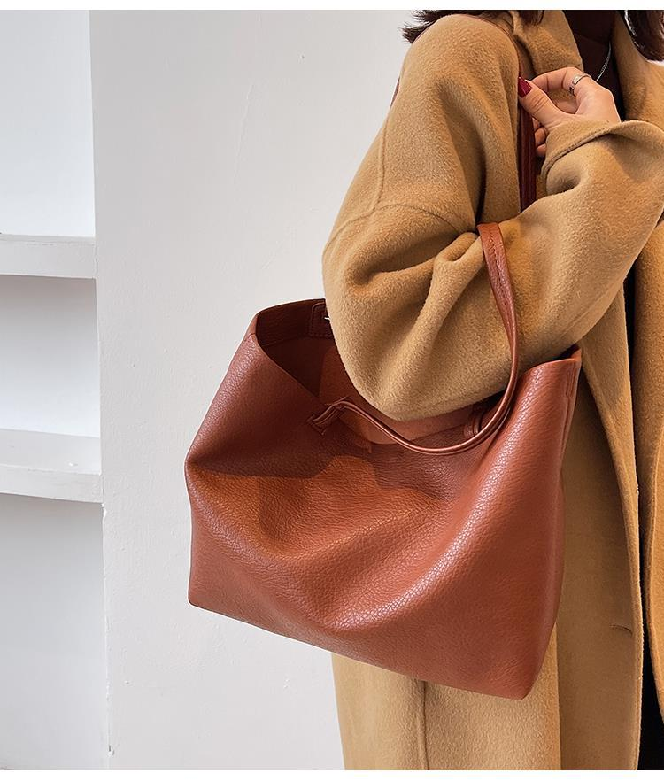 Big Bag Donna 2023 Nuova versatile borsa a tracolla casual in morbida pelle, grande capacità, senso del lusso, borsa tote atmosferica_voghion.com