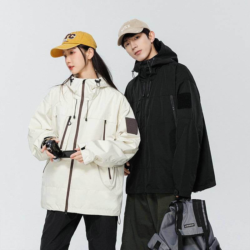 Sports jacket men's spring 2024 new casual jacket men's and women's spring trend waterproof outdoor jacket men's _voghion.com