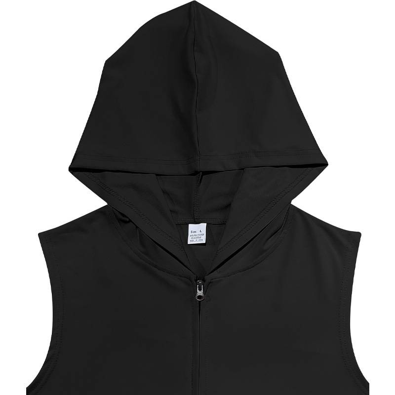 Summer New Zipper Hooded Relaxed Breathable Sports Fiess Casual Vest Shorts Men's Suit_voghion.com