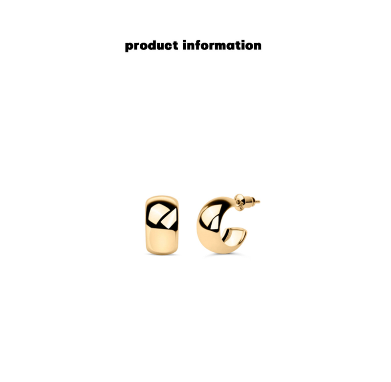 C-Shaped Hoop Earrings Minimalist Plated Studs Hypoallergenic Lightweight Gift Box Included_voghion.com