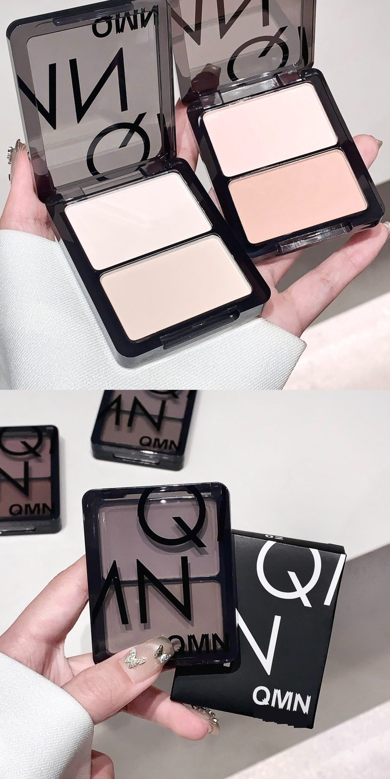 Cipria QMN Rumo Highlight Contouring Powder, impermeabile, correttore, illuminante, modificatrice del tono della pelle_voghion.com