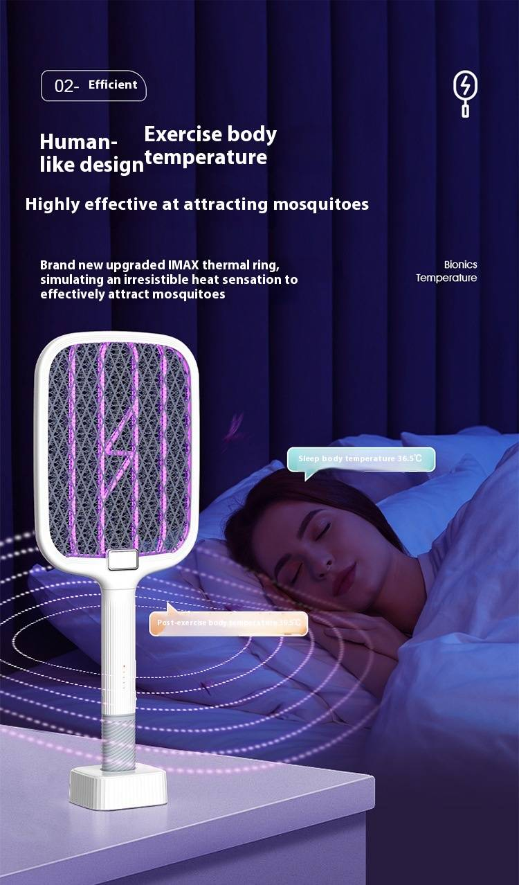 New Mosquito Zapper - Rechargeable 2-in-1 Electric Swatter With UV Light & Auto Attract (4000V Shock, Lithium Battery, Safe For Kids)_voghion.com