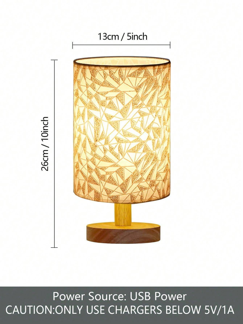 1pc Modern Nordic Wooden Frame Linen Desk Lamp Light In The Bedroom Warm Led Lamp Usb Power Supply Creative Bedside Lamp For Bedroom Living Room_voghion.com