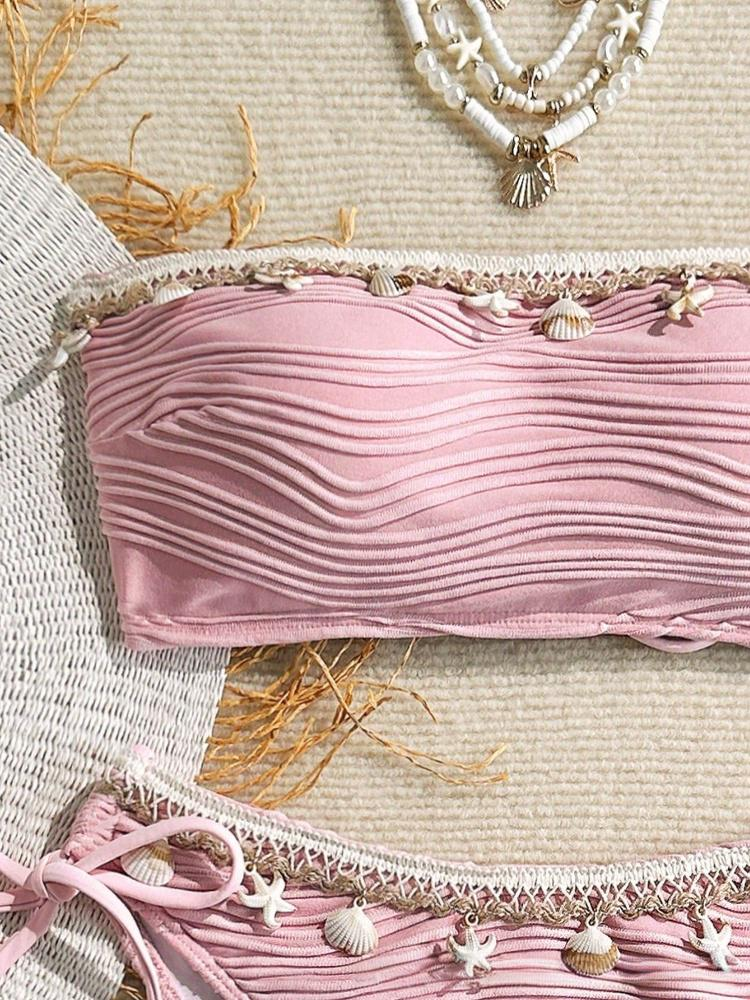 Damenbekleidung Neue Sexy Einfarbig Tube Top Shell Damen Strandurlaub Badeanzug Bikini_voghion.com