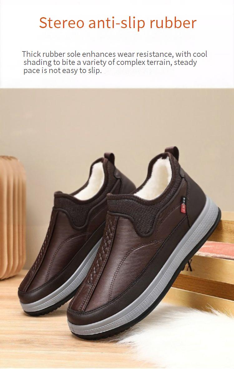 Winter Men Plus Velvet Thick Sheep Wool Dad Shoes Leather Waterproof Non Slip Elderly Shoes Men_voghion.com