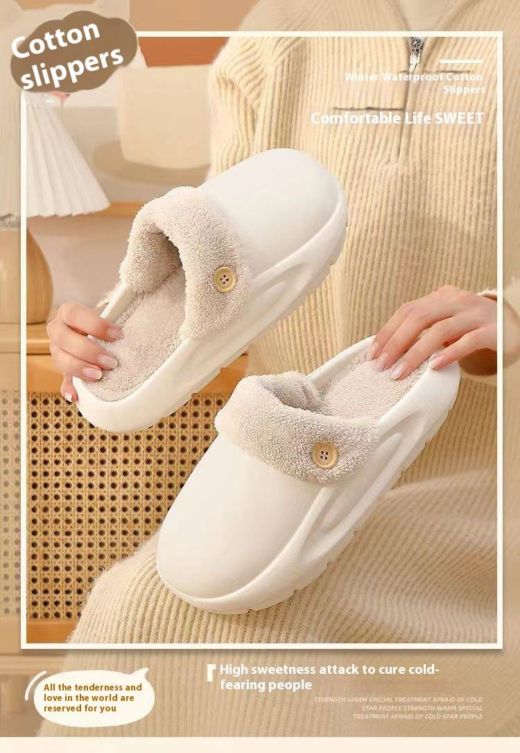 Pantuflas de algodón extraíbles para mujer, ideales para uso en interiores en invierno, con suela gruesa antideslizante, cálidas y afelpadas, ideales para otoño e invierno._voghion.com