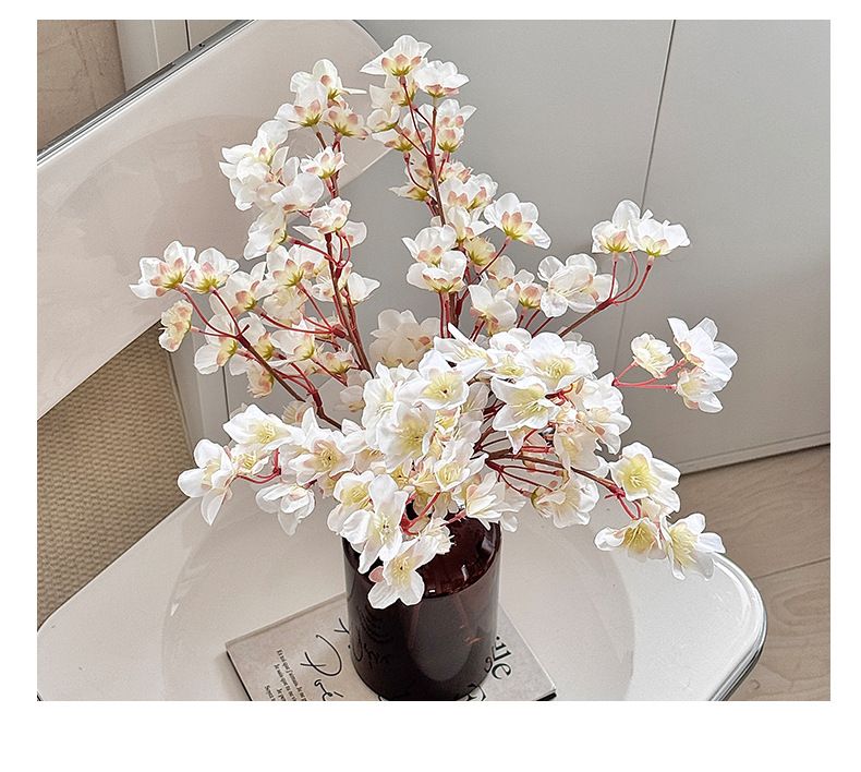 Rami di fiori di pesco artificiali, steli di fiori di ciliegio finti per decorazioni nuziali, centrotavola per la casa, regali di lusso per l'esposizione in soggiorno_voghion.com