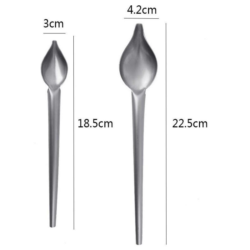 Dekorativer dekorativer Filterlöffel DIY Edelstahl Schokoladenlöffel Gebäckwerkzeuge Bleistift Schreiblöffel_voghion.com