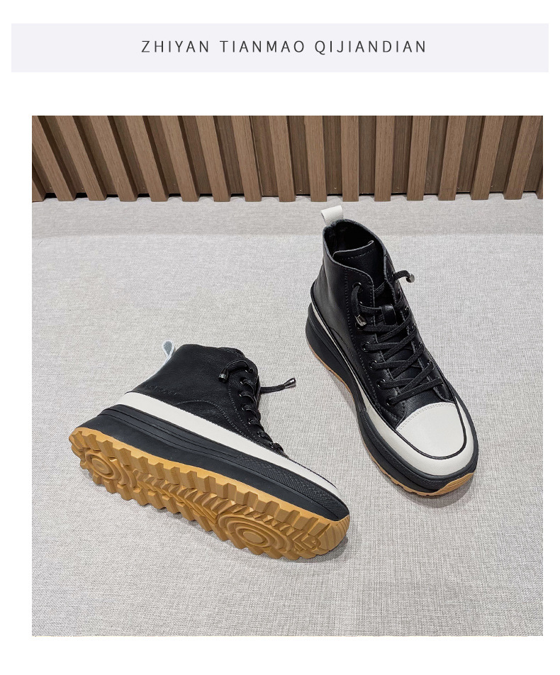 Echtes Leder Martin Stiefel Damen Britischer Stil Vielseitig Matsutake Dicke Sohle Frühlings- und Herbsttrend 2023 Neu_voghion.com