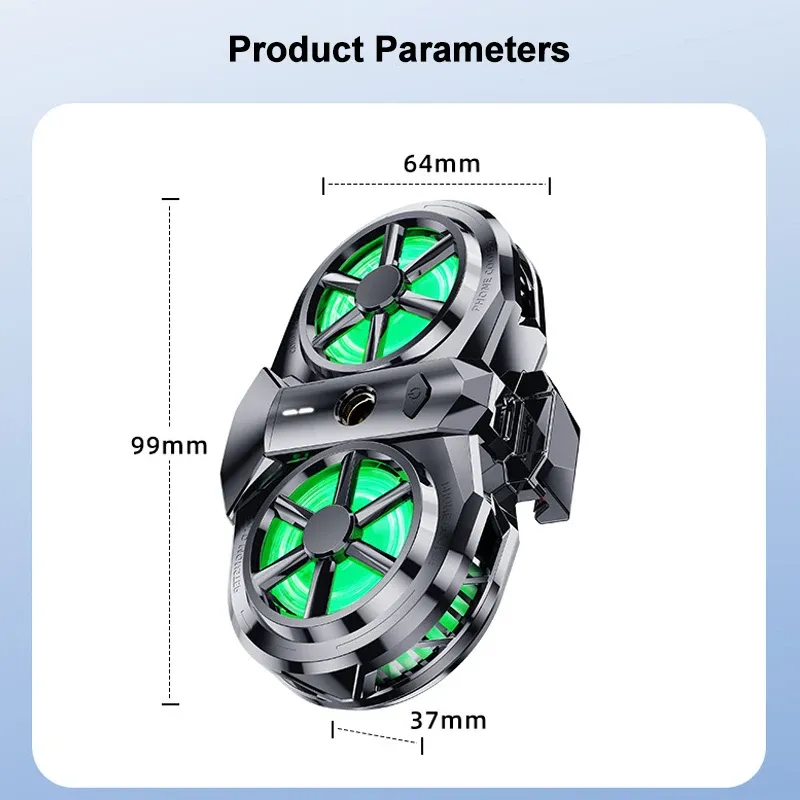 117 Digitaal display Mobiele telefoon Halfgeleider Live streaming Koelradiator 3 versnellingen Verstelbare PUBG Game Koeler met_voghion.com