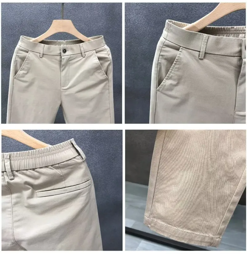 Herren Freizeit Hose Sommer Trend Ige Dünne Baumwolle Kleine Hose Mit Geradem Bein Business Kurze Hose Neuen Stil_voghion.com