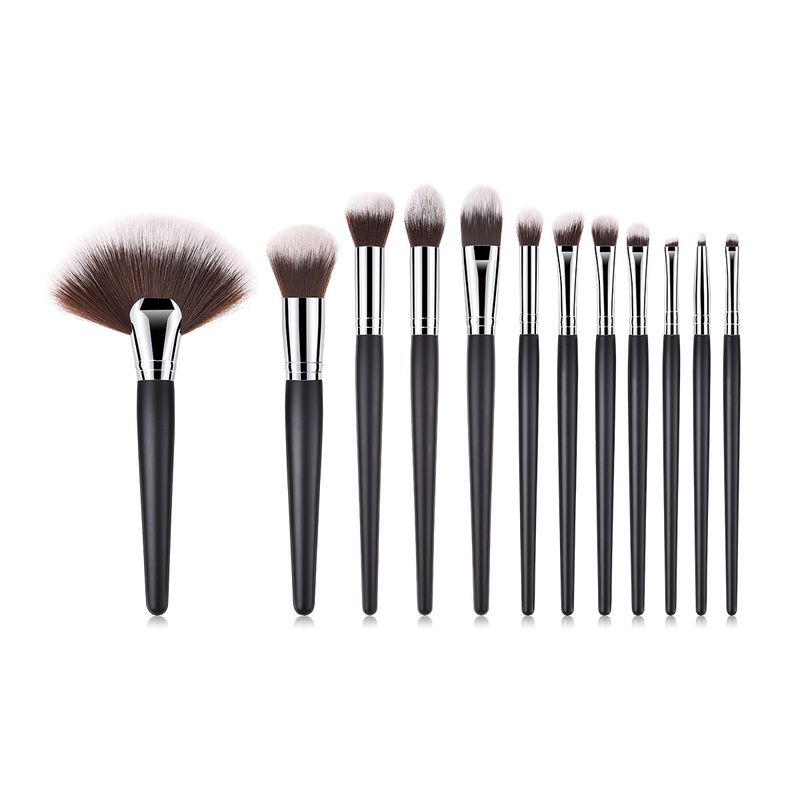 5/7/11/12 Stück Make-up-Pinsel, Make-up-Werkzeuge, Augenset, Lidschattenpinsel, schwarzes und silbernes GUIHUI_voghion.com