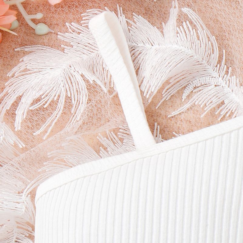 New Summer Girls' Set, Small Medium Children's Diagonal Shoulder Suspender with Flying Sleeves Top+Shorts and Hat Three_voghion.com