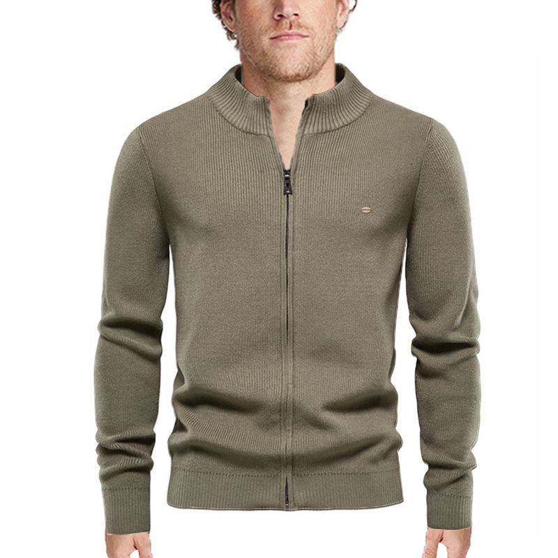 2023 Autumn Winter New Cardigan Sweater Zipper Solid Color Knitwear Quality Men's Clothing_voghion.com