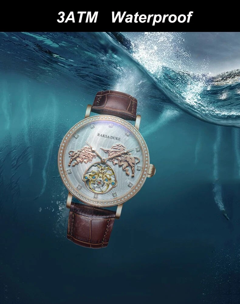 3D Cow Pattern es For Men Luxury Classic Automatic Mechanical Clock Tourbillon Sport Waterproof Wrist_voghion.com