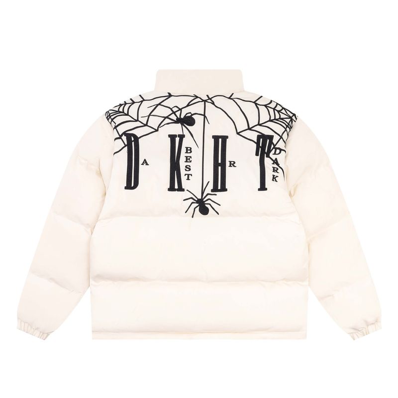 Miesten vaatteet High Street -hämähäkkikirjaimella kirjailtu puuvillatakki löysä rento lämmin toppatakki_voghion.com