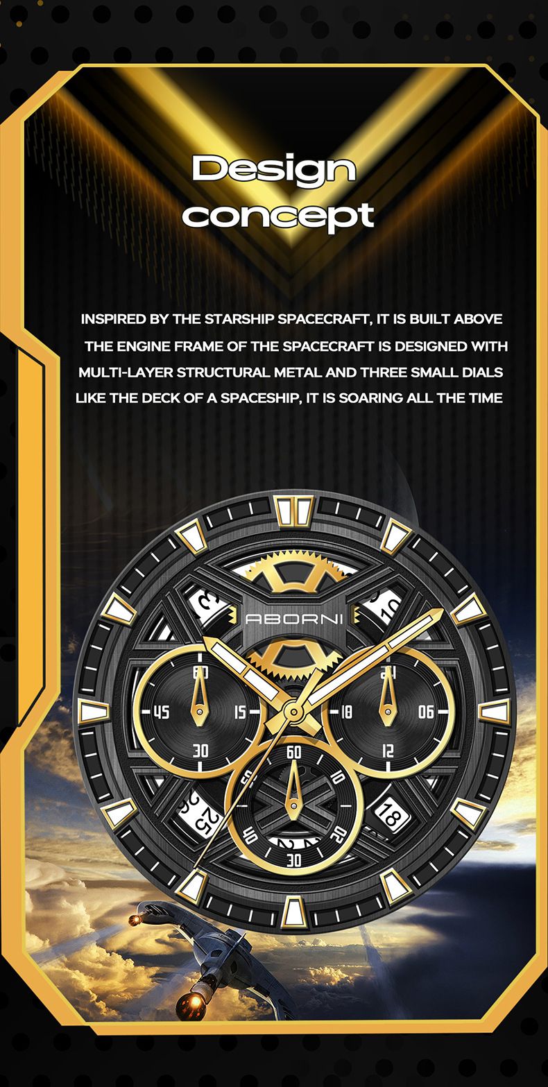 Men's Stainless Steel Chronograph Quartz Watch With Date Display, Luminous Hands, And 30M Water Resistance Fashionable Multi Function Chronograph_voghion.com