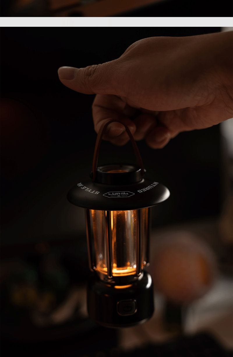 Mini-Campinglampe im Retro-Stil mit extrem langer Akkulaufzeit – Handlaterne für draußen – Geschenk_voghion.com