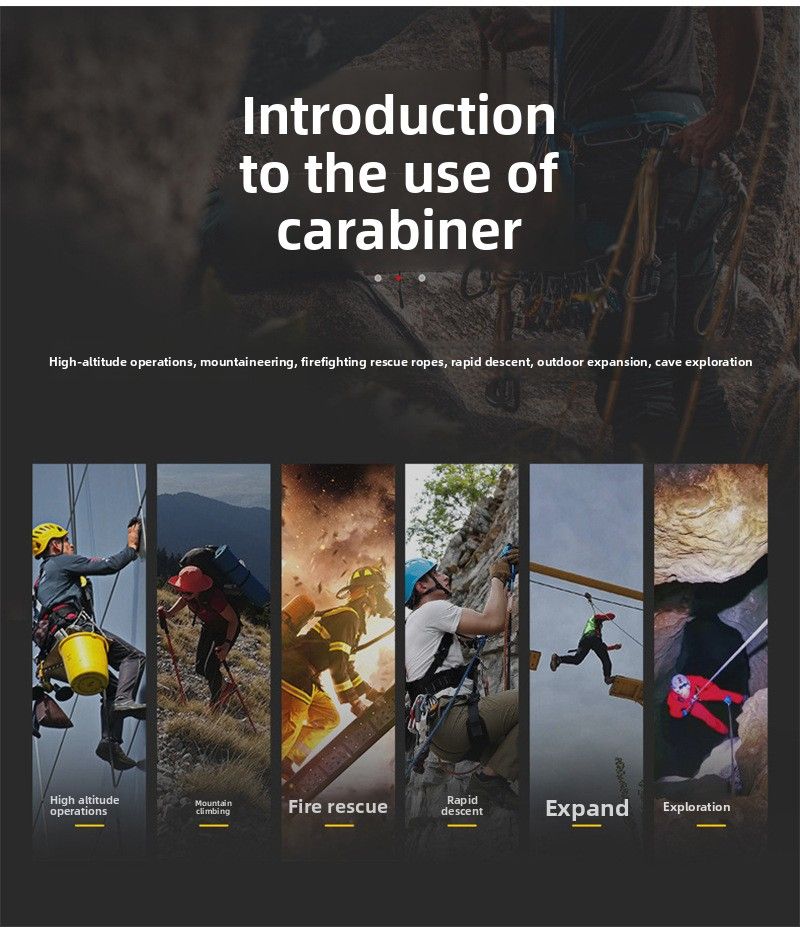 CP Master D-förmiger Aluminiumhaken-Karabiner mit Schraube für Kletterausrüstung, Campingzubehör, Hängemattenverschluss, 25 kN_voghion.com